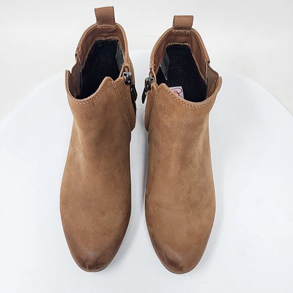 Blondo Victory Bootie Women 7.5M Brown Nubuck Leather Ankle Side Zip Waterproof - Picture 3 of 11